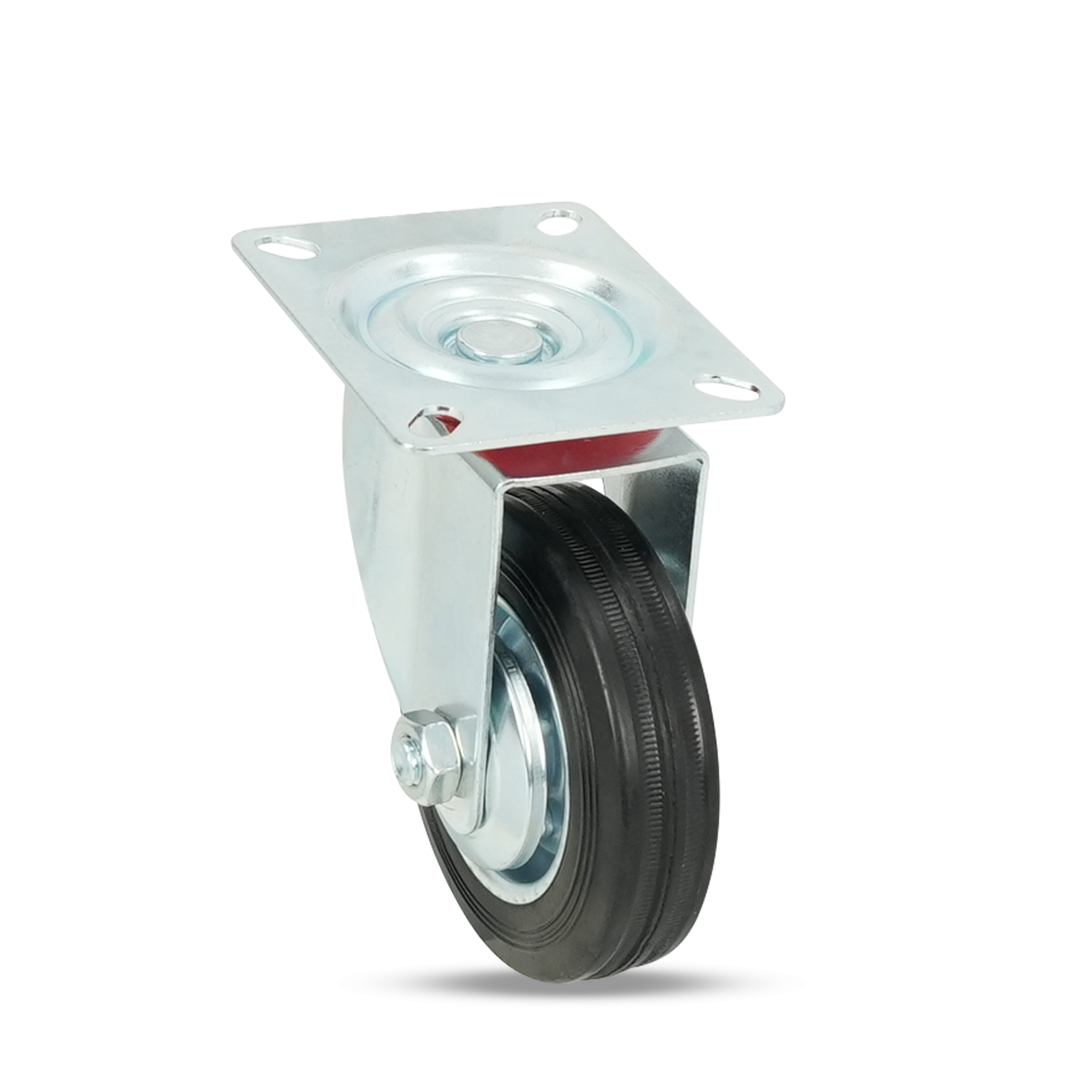 Klutch 4in. Rubber Swivel Caster, 155-Lb. Capacity
